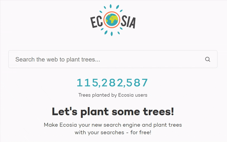 Ecosia counter