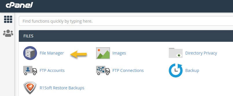 Access File Manager inside cPanel