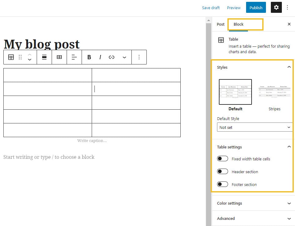 Advanced WordPress table edits