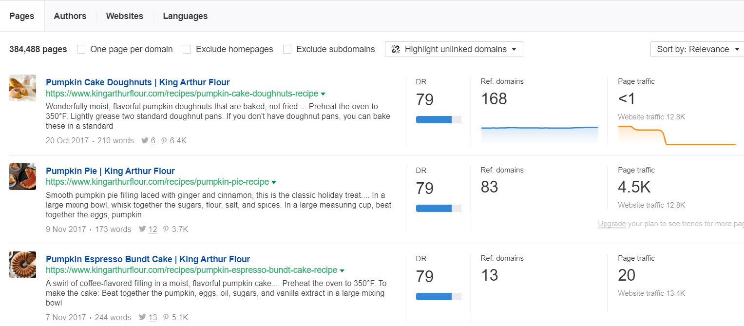 Ahrefs content explorer