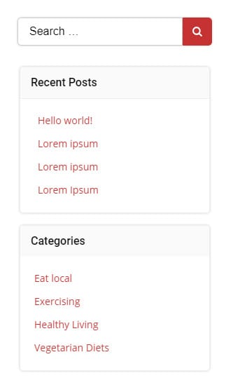 Categories widget live