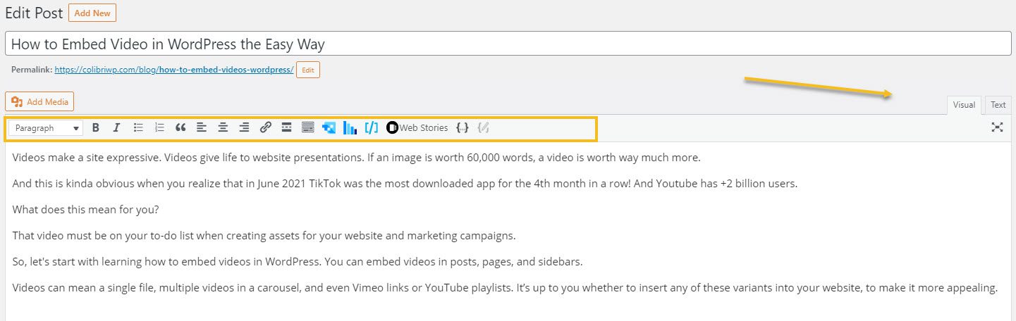 Classic WordPress Editor