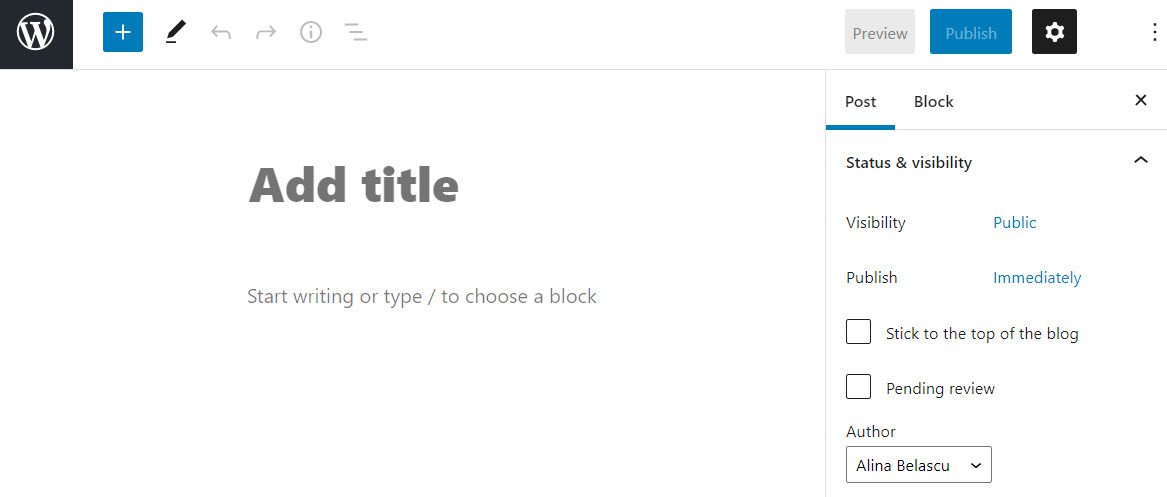 Default WordPress Editor