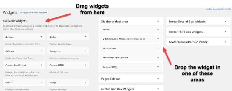 drag widgets