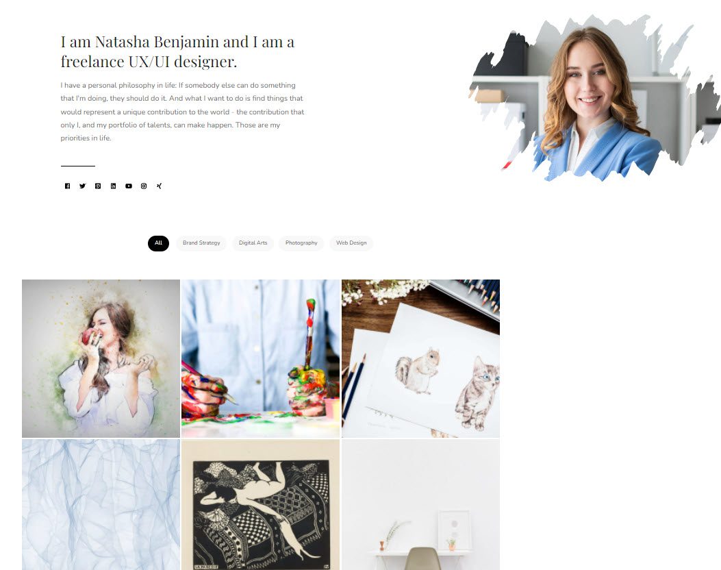 Elegant portfolio theme for WordPress