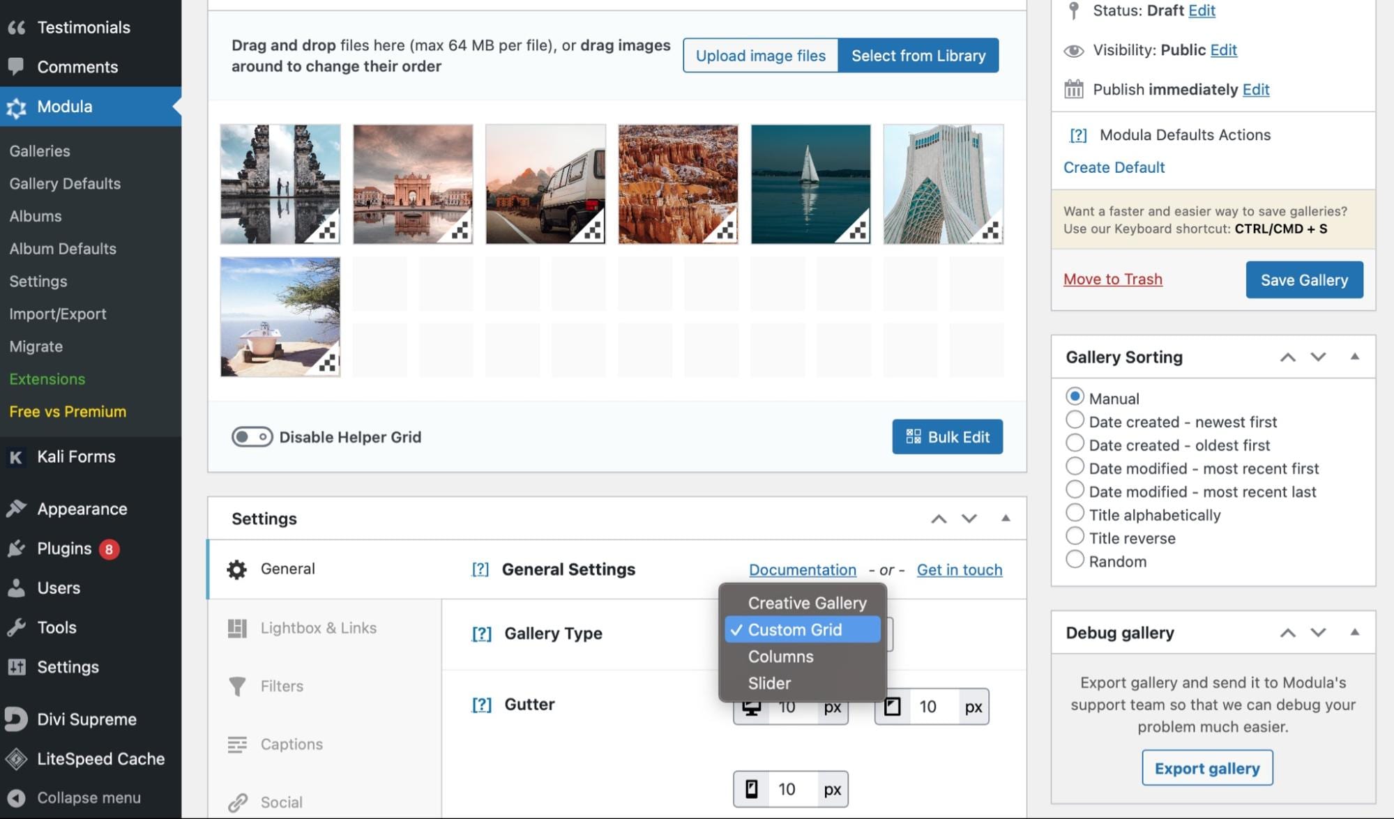 Customize the WordPress gallery