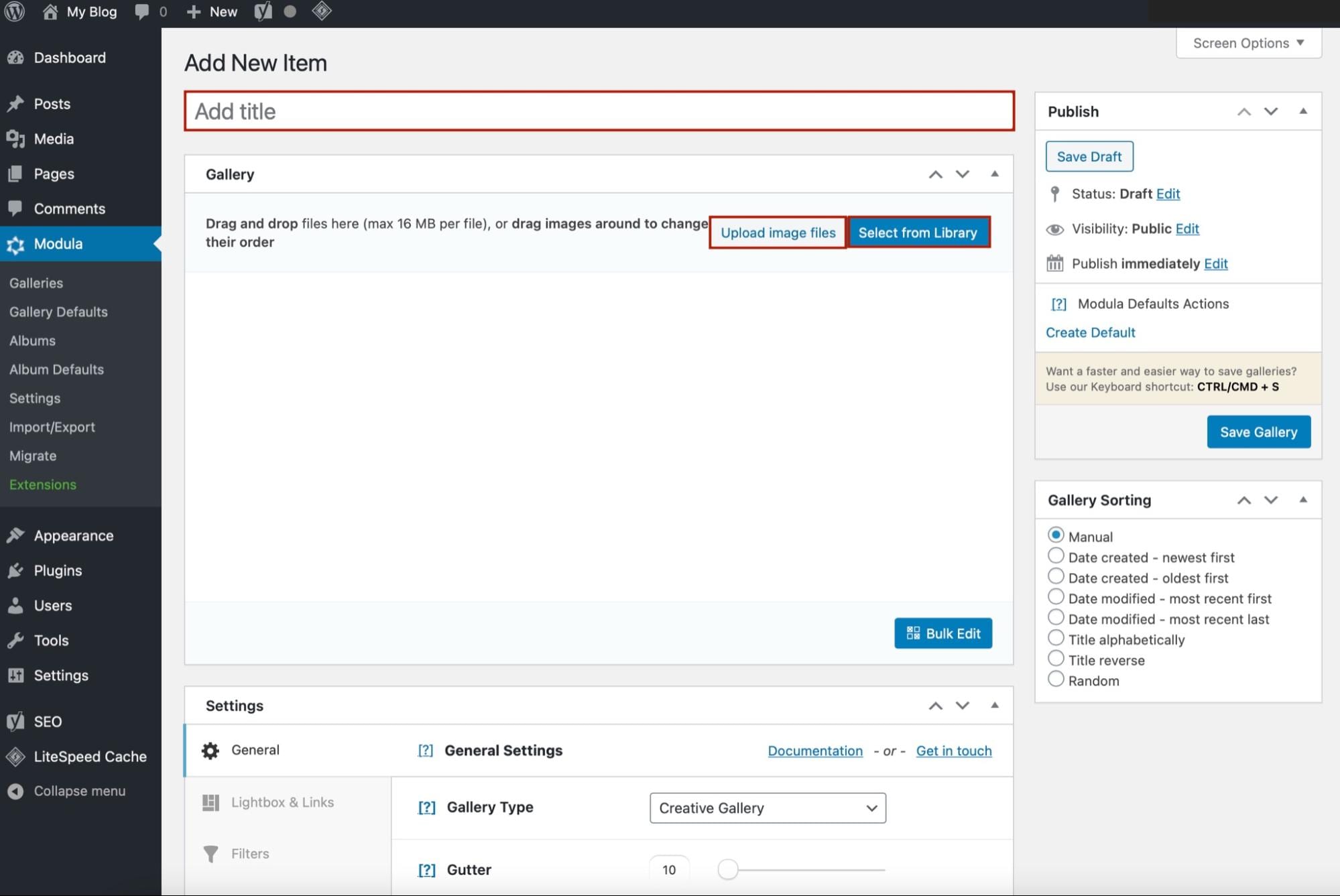 Name your WordPress gallery