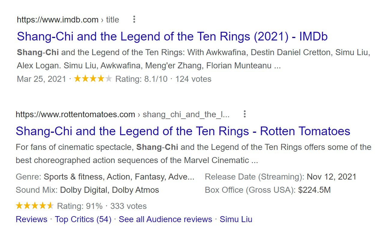 Website page optimized for schema