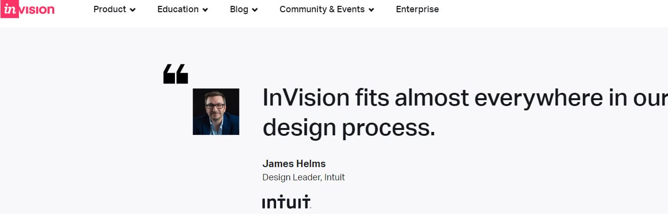 invision testimonial