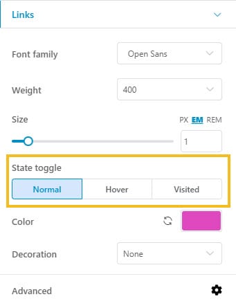 Making changes to links in WordPress
