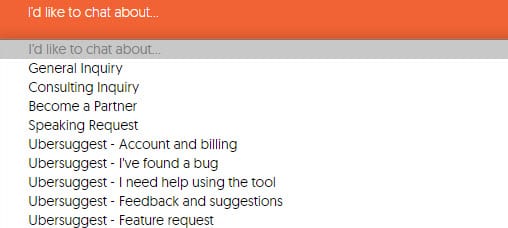 Neil Patel contact form enquiries