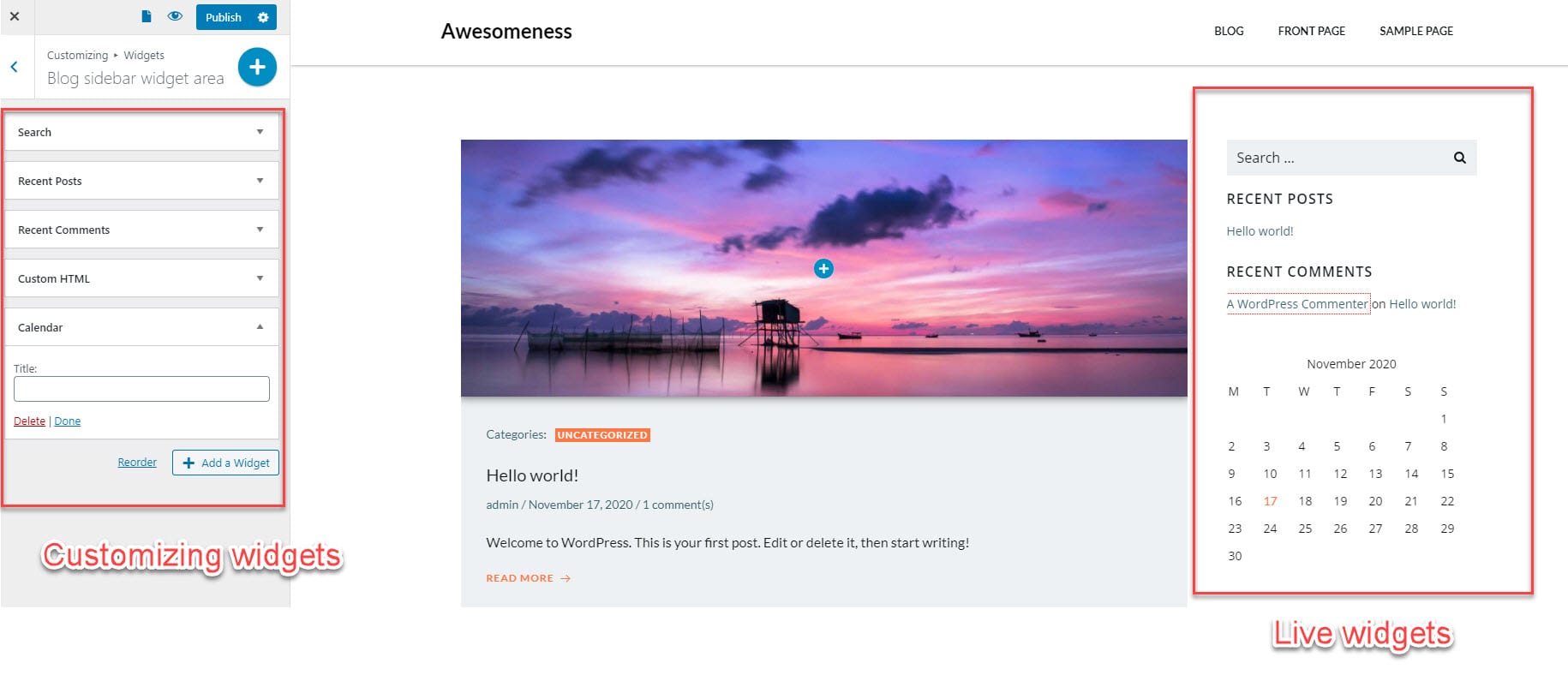 sidebar widgets for WordPress blog