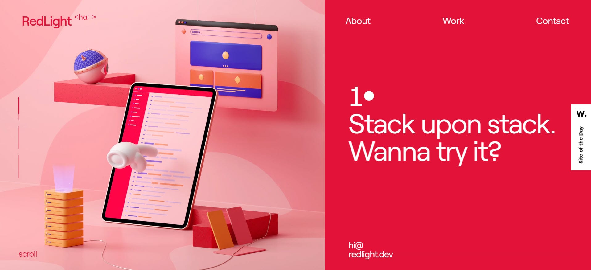 split screen website layout