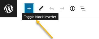 Toggle the block inserter