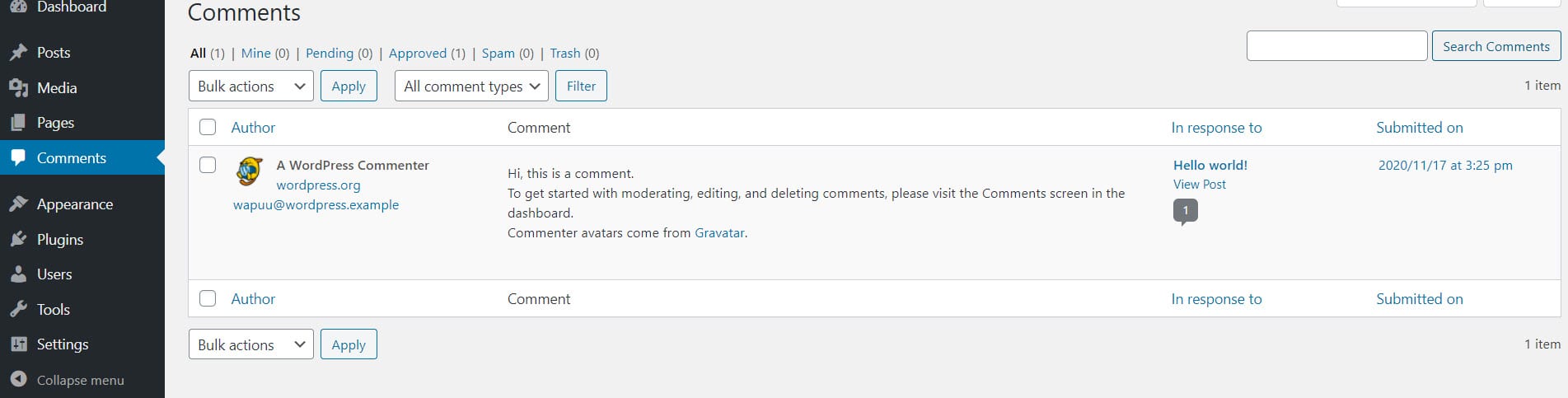 WordPress comments