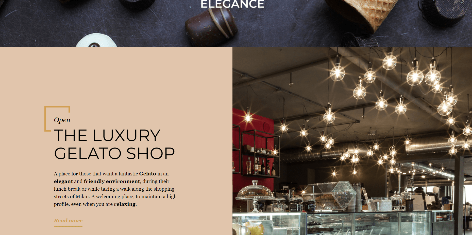 Beige color palette - website example