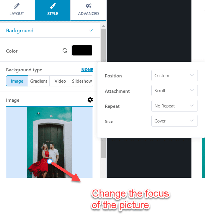 choose focus in picture