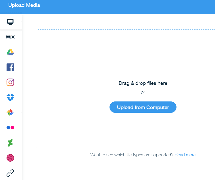 drag and drop files in Wix