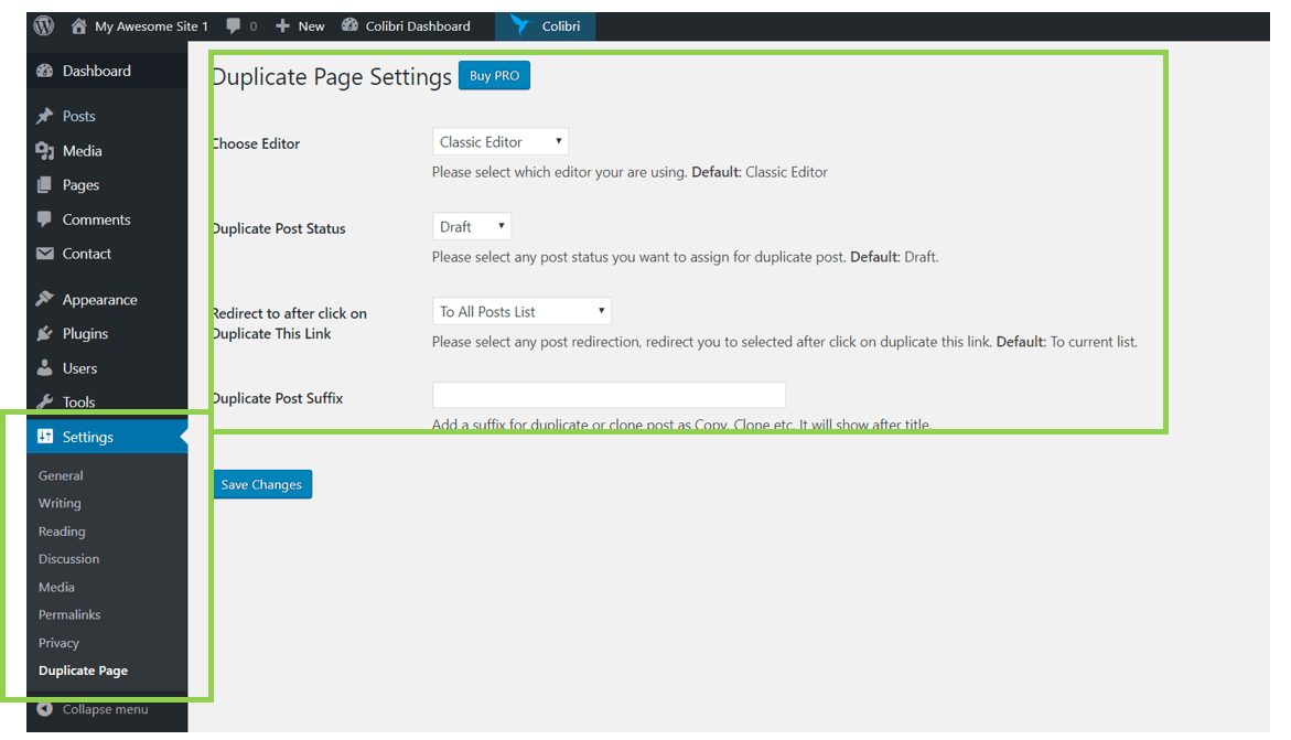 How to duplicate a page in WordPress - step 2