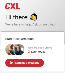 CXL live chat example