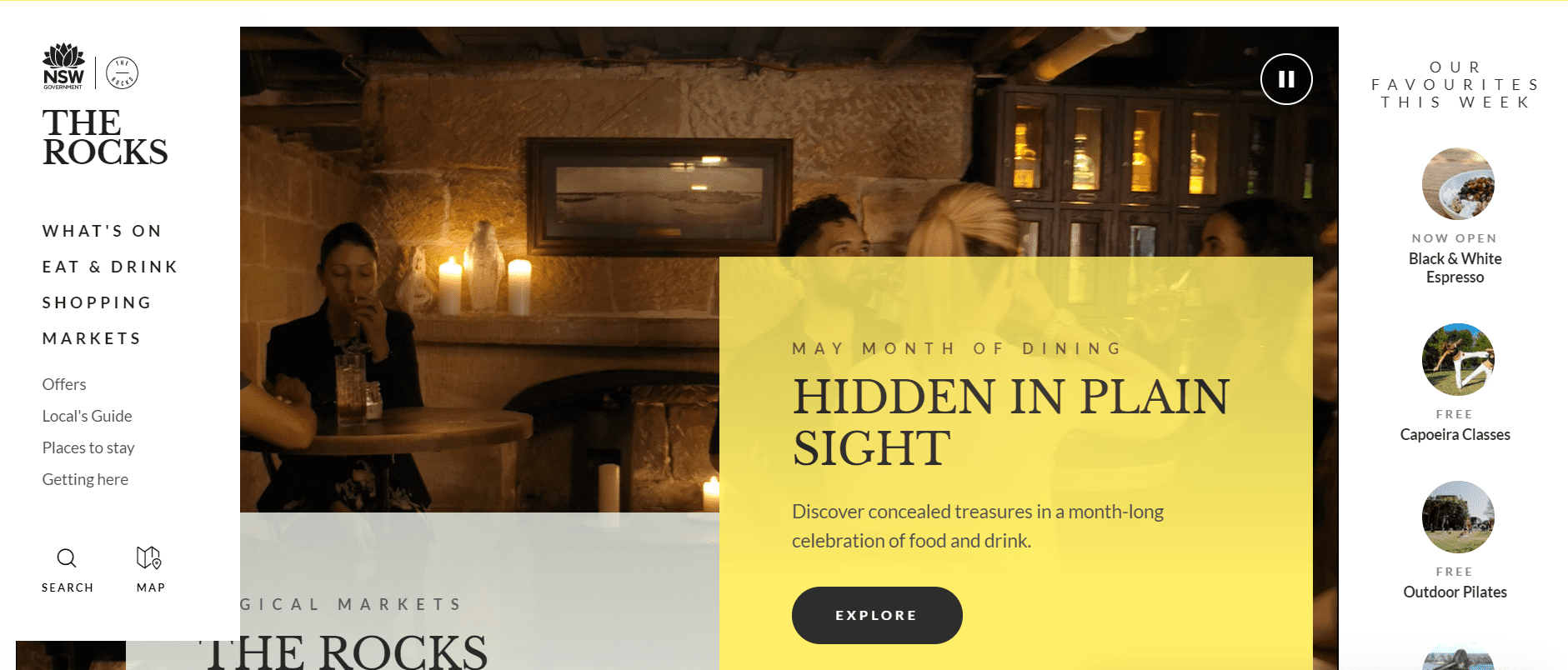 Vertical menu with symetry