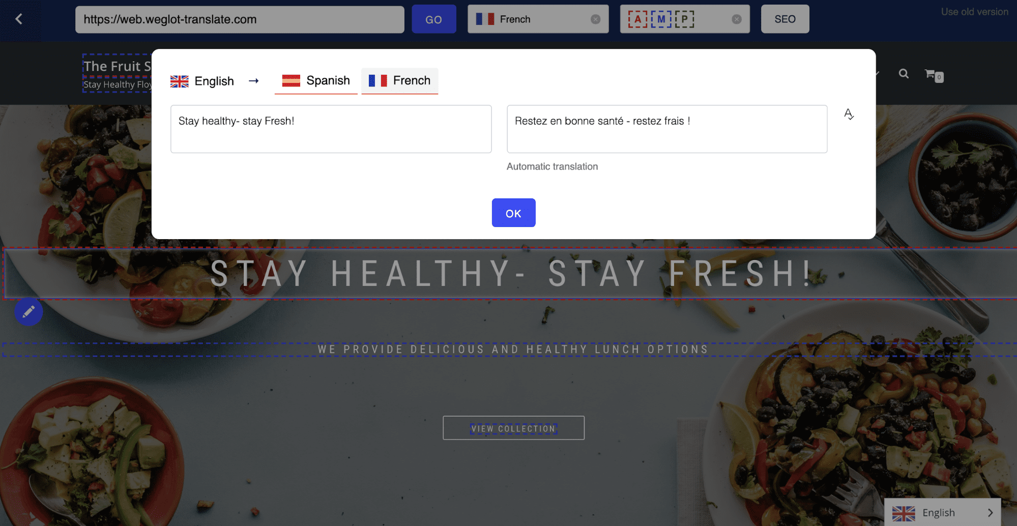 Managing translations in the visual editor