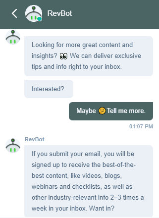 NewBreedRevenue website chatbot