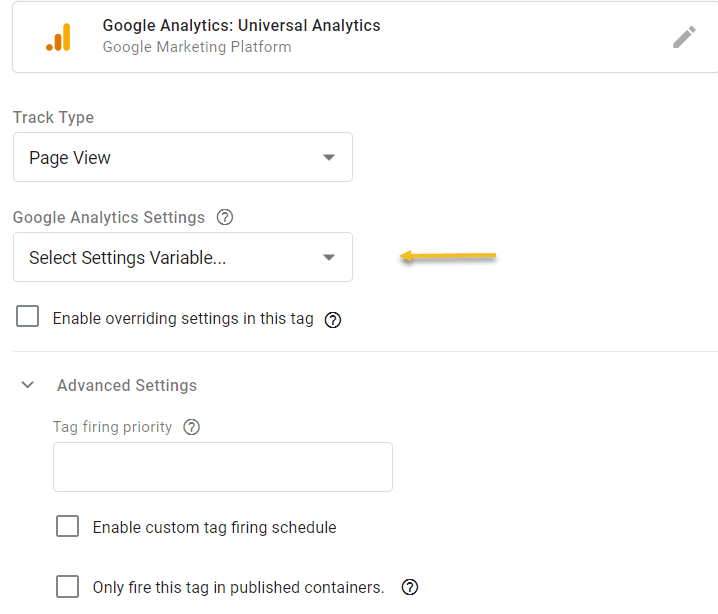 Setting up a variable in GTM