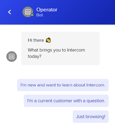 Intercom website chatbot