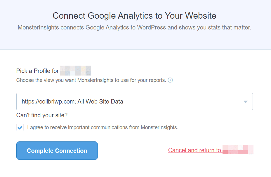 Connect Analytics with monsterInsights