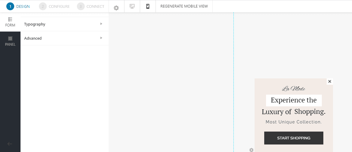 Customize the pop-up by device