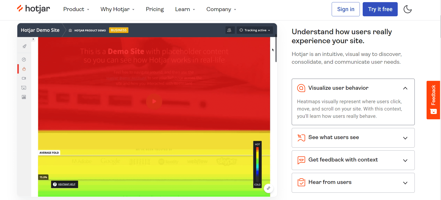 Hotjar heatmap for WordPress