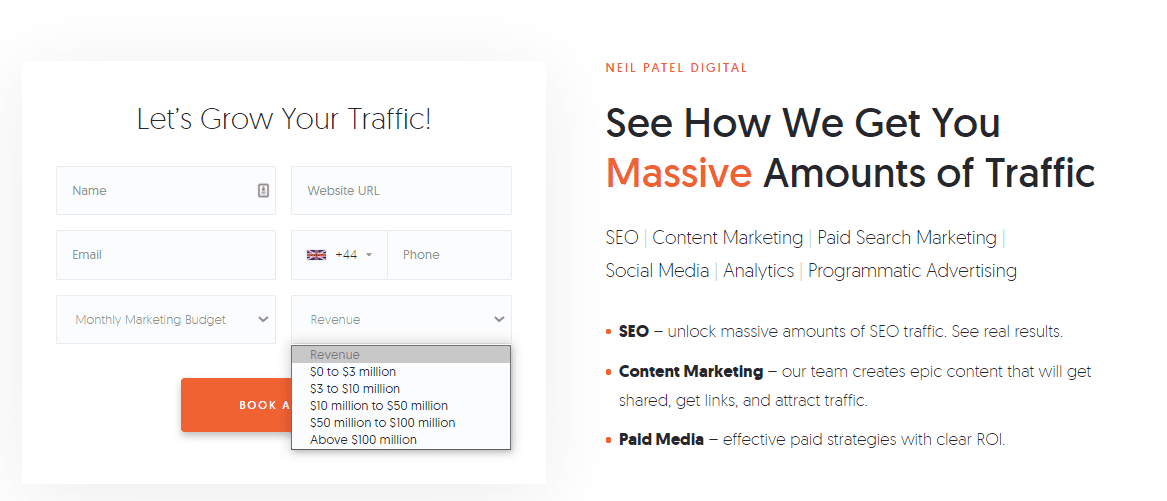 Form with segmentation