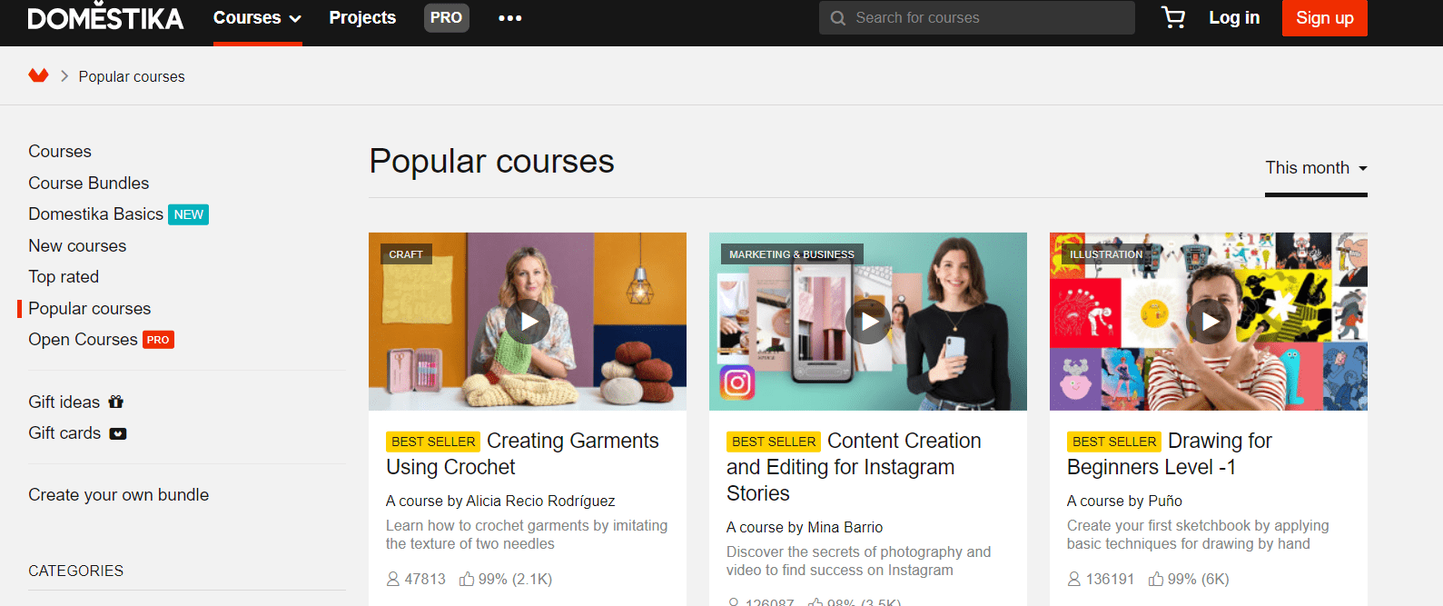 popular courses on Domestika