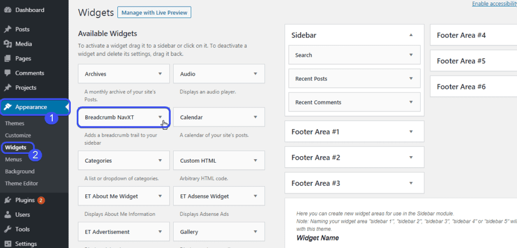 WordPress breadcrumb plugin