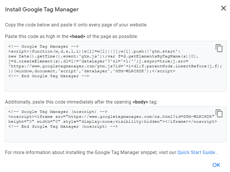 Install Google Tag Manager