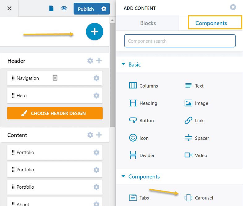 Adding the carousel component