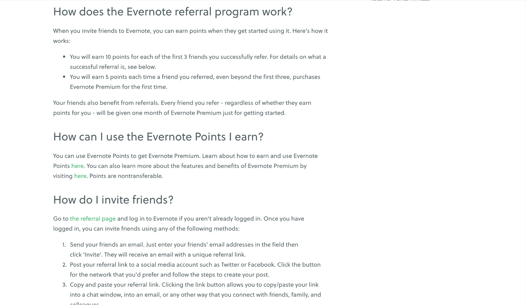 Evernote Referral program