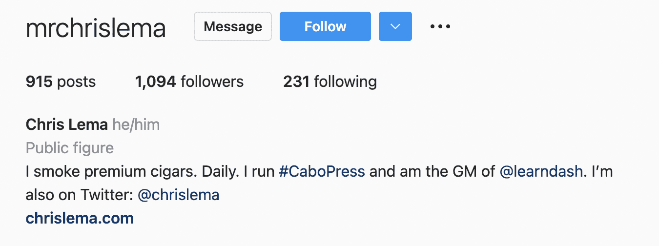 instagram account example