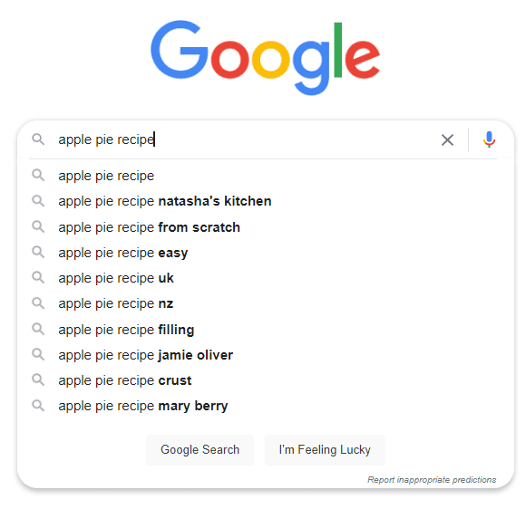 Google autocomplete 