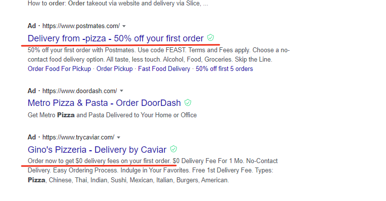 Gogole Search Ads example