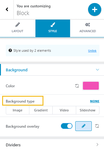 Select background type