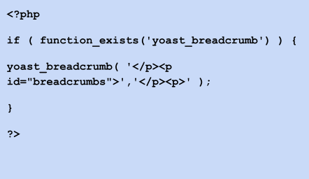Yoast breadcrumb code snippet