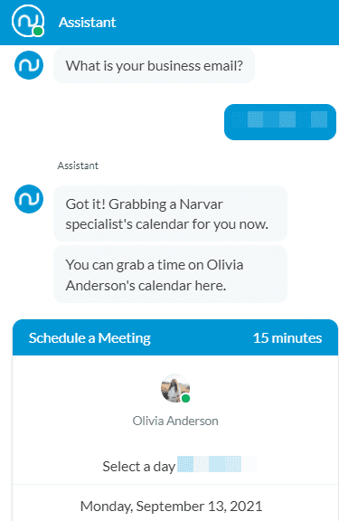 Narvar chatbot example