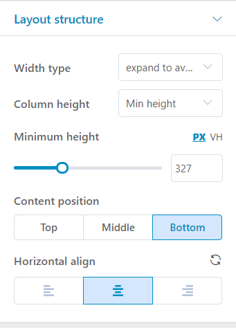 layout structure in WordPress