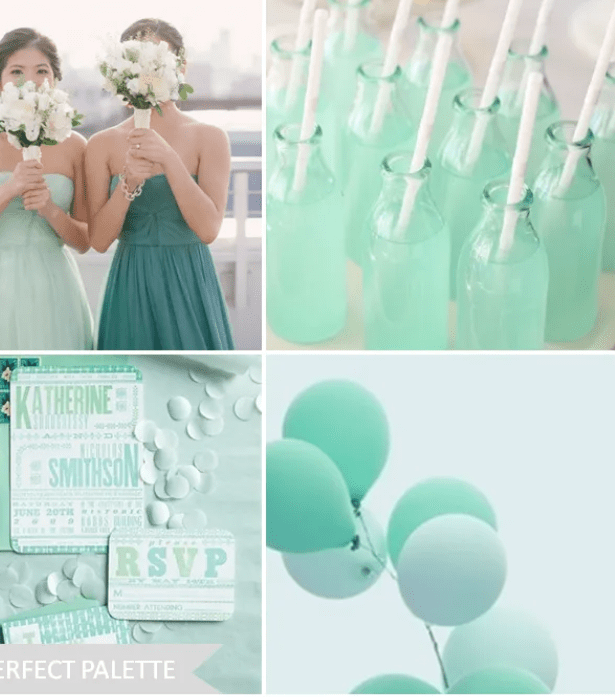 Mint color palette for party and weddings website