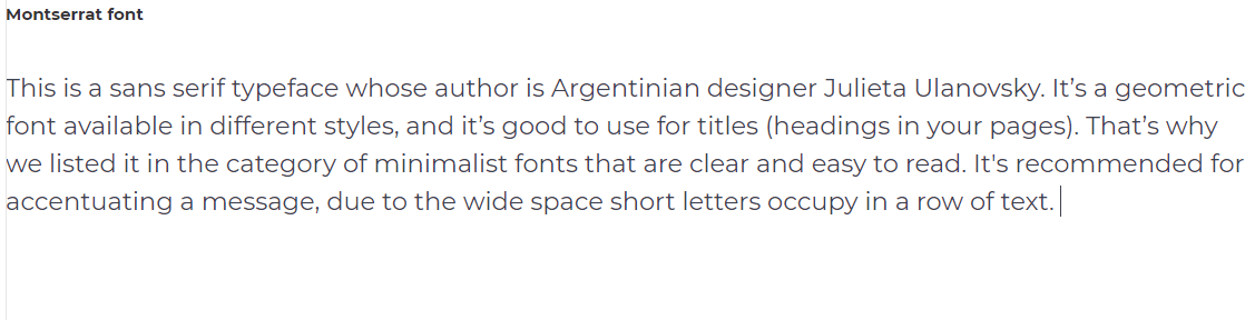 minimalist website fonts