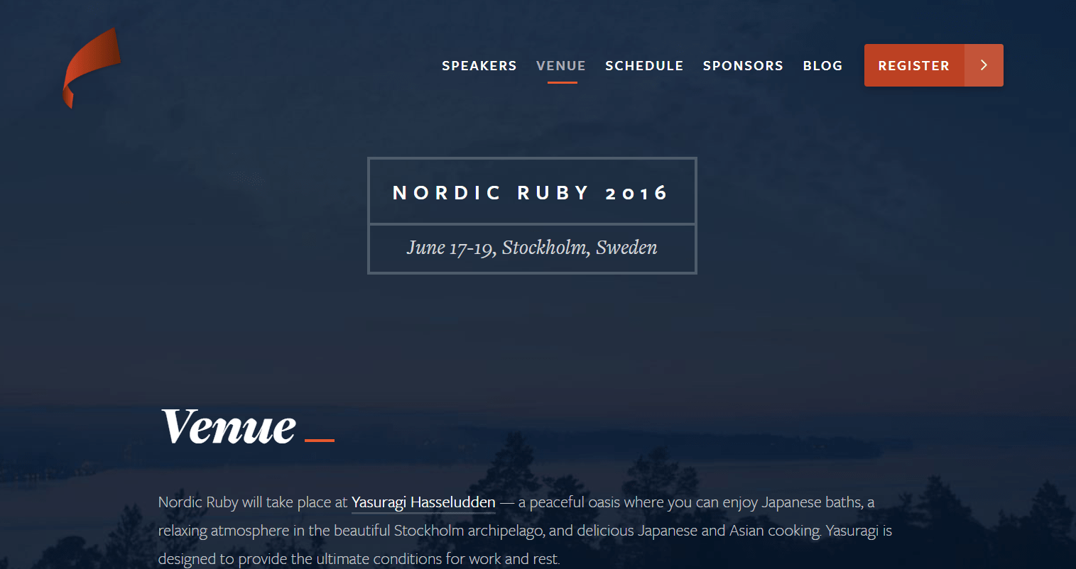 The "when" and "where" of an event website
