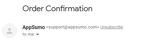 order confirmation email