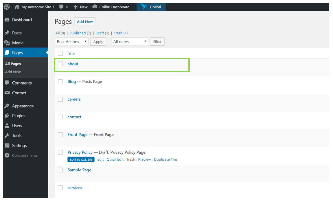 How to duplicate a page in WordPress - step 3